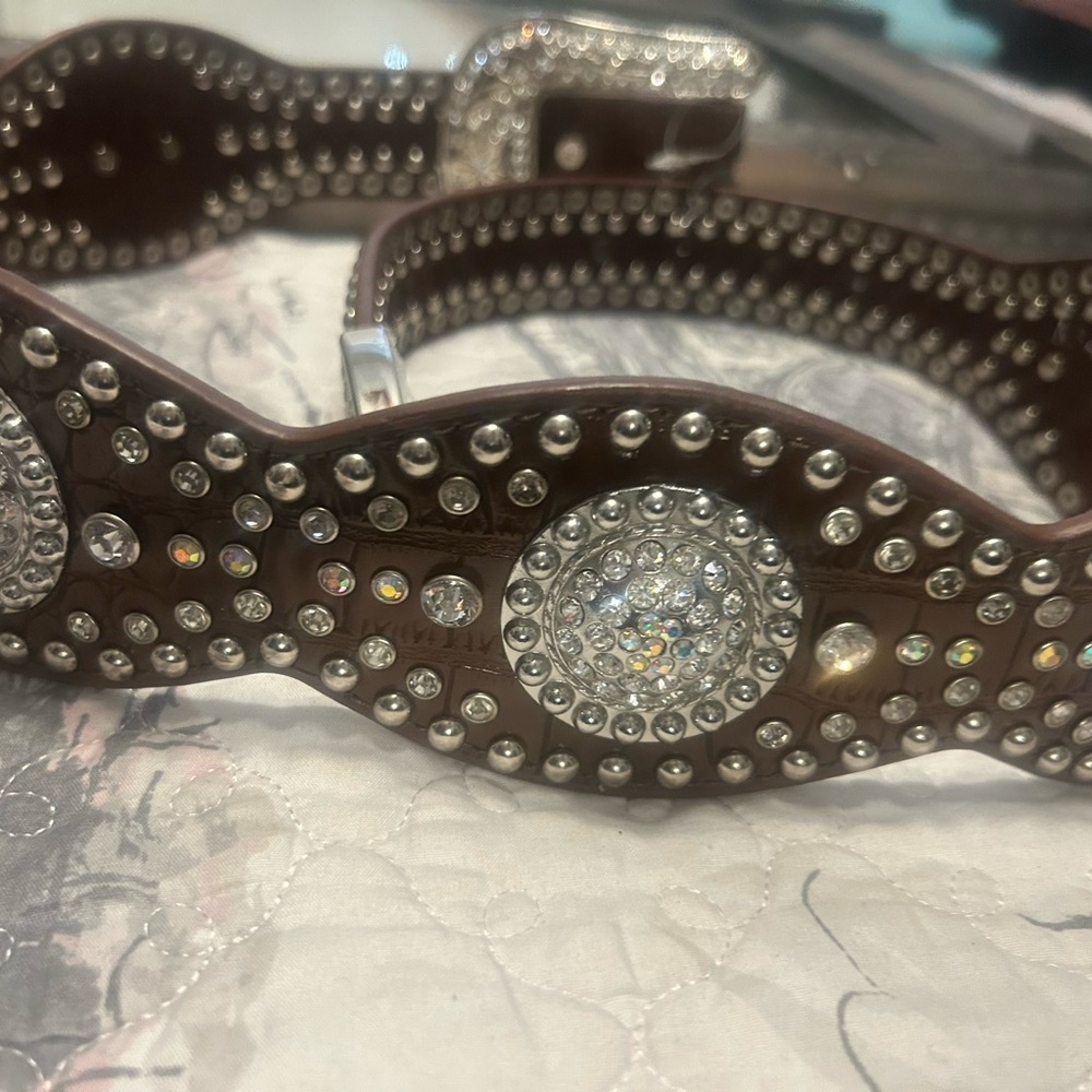 Nacona Belt Western Brown and silver